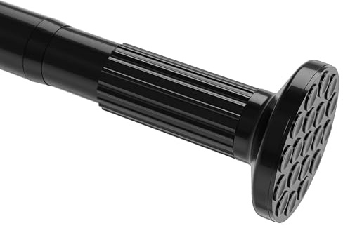 Tension Curtain Rod, 51-165 Inch,Spring Shower Closet for Windows or Shower,Easy to Install, No Drilling, Rust, Bathroom, Rod Diameter 1.26 Inches, Black,Umimile