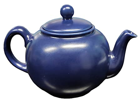 Teiera classica artigianale in ceramica - Made in Italy - COLORE BLU - Formato 4 Tazze