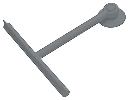 Gedy G-Mirissa, Tergivetro per Doccia Colore Grigio e Gancio con Ventosa, Pulisci Vetro in Resina e Gomma, Misure 23 x 22 x 3 cm e Peso 0,1 kg, 2 Anni di Garanzia, Design R&S