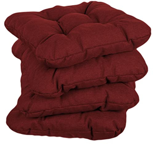 Gutekissen Cuscino per sedia Cuscino trapuntato per sedie/panche per casa e giardino Cuscino per giardino Cuscino per sedile Molti colori PI1 (50x50, Bordeaux, 1)