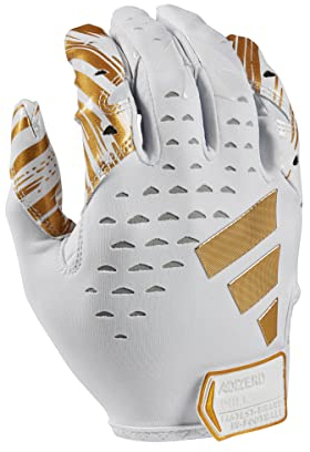 adidas Adizero 13 Gants de football pour jeune, blanc métallisé doré, taille S, équipement et équipement de football haut de gamme