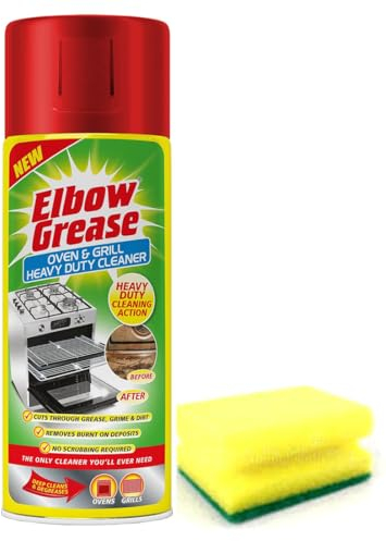 Elbow Grease Oven & Grill Heavy Duty Cleaner Spray (1X 400 ML)- Powerful Oven & Grill Deep Cleaner Degreaser Formula- with Degreaser Sponge