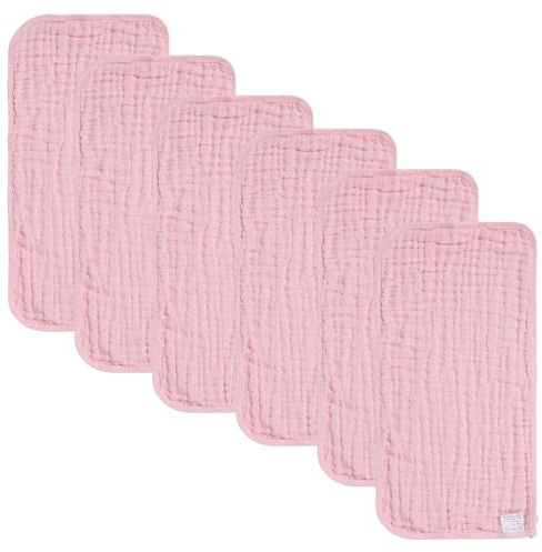 norinori Paquete de 6 paños de muselina cuadrados para bebés, paños para eructos, 100 % algodón, súper suaves y absorbentes, grandes, 50 x 25 cm, esenciales para recién nacidos para niños y niñas, 6