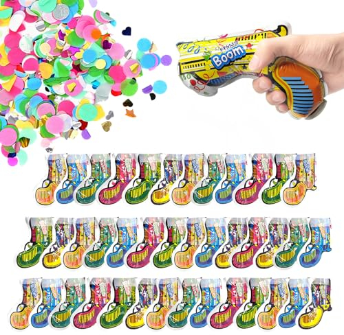 RoserRose 40 x Party Popper, konfettikanone Set, bis 6 m Effekthöhe, Konfetti Shooter, Konfetti Bombe für Geburtstage, Party, Silverster und Hochzeiten, Karneval