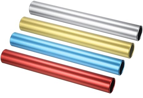 PATIKIL Relay Track Baton, Aluminum Tube Field Running Race Stick Corrosion Resistant for Outdoor Athletics Sport Game Practice Tool, Red Yellow Blue Silver
