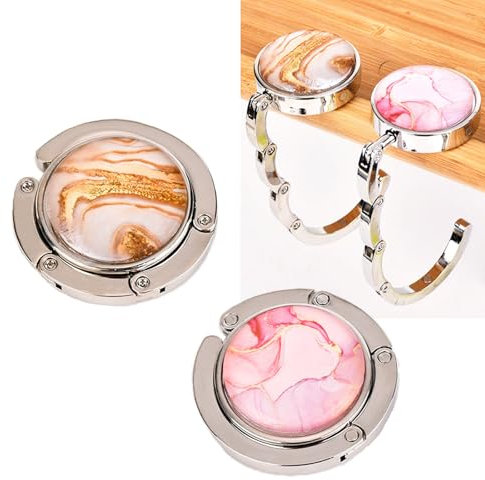 SURALIN 2PCS Taschenhalter für Tisch Faltbare Geldbörse Haken Damen Taschenhalter Handtaschenhalter Brieftasche Handtaschenhalter für Tisch Marmor Haken