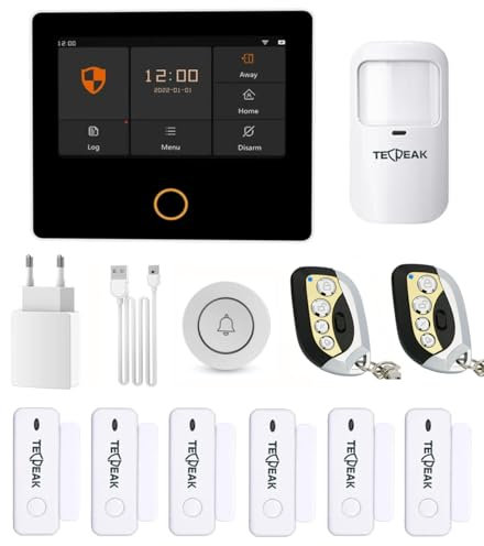 TECPEAK Sistema di allarme domestico senza fili, allarme domestico WiFi/GSM/2G/4G con sicurezza sirena fornisce una modalità altamente efficace per proteggere la casa e l'ufficio