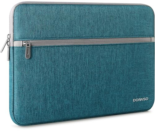 DOMISO Funda Protectora para Portátil de 14-15 Pulgadas, Bolsa Resistente al Agua Compatible con MacBook Air 15 M2/M3/M4 y Surface Laptop 15 (Copilot+ PC) 7ª/6ª/5ª/4ª/3ª Gen, Verde Azulado