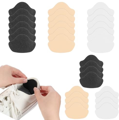 JJUNW 30 Pcs Wonderful Shoe Heel Repair Patch, Self-Adhesive Sneaker Inside Patches for Holes, Fabric Patches Mesh Repair Kit, Heel Inserts Pads Protectors for Sneakers Holes and Wear