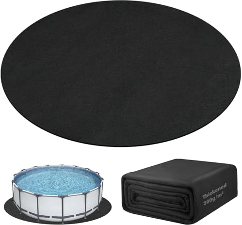 400CM Pool Bodenplane 300g/m²,Runden Poolmatte,Poolunterlage Bodenschutzplane Bodenmatte Poolunterlage Matte,Tragbares Spa Pool Zubehör,Schwimmbecken Matte Faltbarer,Whirl-Pool Unterlage(400CM)