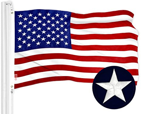 G128 American USA Flag | 2.5x4 Ft | ToughWeave Series Embroidered 210D Polyester | Country Flag, Embroidered Stars, Sewn Stripes, Indoor/Outdoor, Vibrant Colors, Brass Grommets