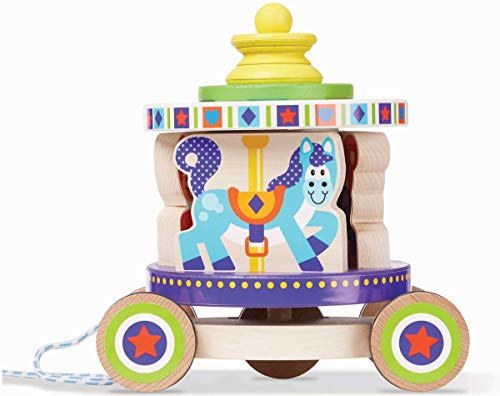 Melissa & Doug 13616 772136167 Doug karusell dragleksak, flerfärgad