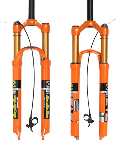splumzer 【EU Stock Montagne Fourche Avant Pression d'air Amortisseur Fourche Fourche Accessoires de Vélo Alliage de Magnésium 26/27.5/29 Contrôle de L'épaule (Remote Lockout 29 Pouces)