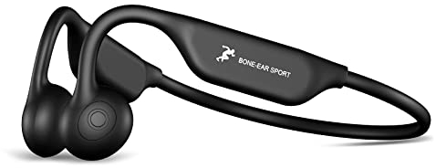 ZRUHIG Auriculares de Conduccion Osea, Auriculares Inalámbricos Bluetooth 5.2 de Auriculares de oído Abierto con Micrófono, al Agua IP67, Conducción Ósea para Trotar, Correr, Ciclismo (Negro)