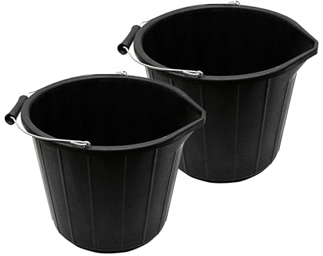 Orion Best House Water Bucket Heavy Duty Builders Bucket 14 Liters Capacity Plastic Buckets with Metal Handle, Ideal For Home, Garden, and Other Work (Pack of 2 pcs)
