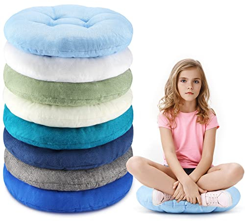 Fumete 8 Pcs Round Floor Cushions for Classroom Kids,Ocean Whisper