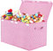 VERONLY Aufbewahrungsbox Spielzeugkiste mit deckel Kinder, Spielzeug Aufbewahrung mit Griffen, Faltbox Korb für Kinderzimmer, Kleidung, Schlafzimmer (Rosa Karo)