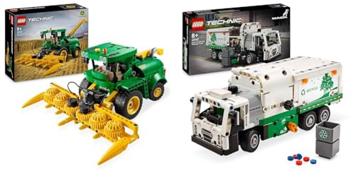LEGO Technic John Deere 9700 Forage Harvester, Tractor Toy for Kids, Farm Set & Technic Mack LR Electric Garbage Truck Toy for Boys & Girls aged 8 Plus Years Old, Recycling Bin Lorry
