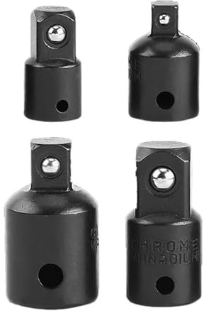 Juego de 4 adaptadores de llave de vaso, 3/8 a 1/2, 1/2 a 3/8, 1/4 a 3/8, 3/8 a 1/4 pulgadas, ideal para bricolaje