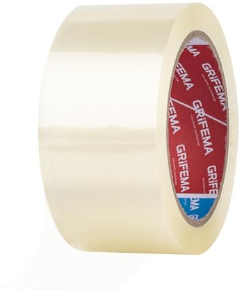 GRIFEMA GA4003-1 Heavy Duty Parcel Tape - Clear Low Noise, Strong Adhesive (5cm x 66m) - Industrial Packing Tape for Boxes & Moving House