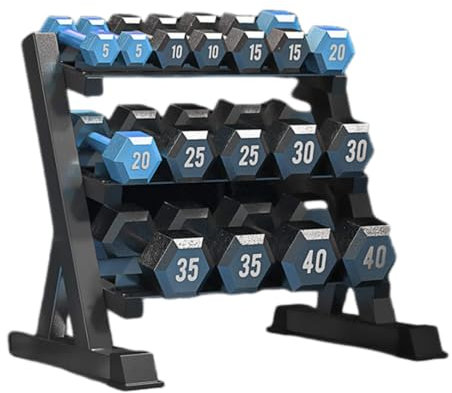 Hovoya Hantelständer Gewichte Tragfähigkeit 500kg Geeignet für Kurzhanteln & Kugelhantel Sets 96 x 48 x 91cm, 3 Regale Hantellagerung (Kurzhanteln nicht im Lieferumfang enthal）