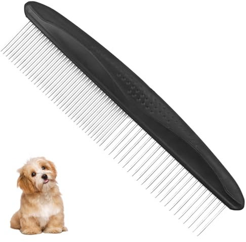 1 Hundekämme 2-in-1 Edelstahl Stahlkamm Haustierpflege Professionelle Hunde Katzen Kamm,Pet Grooming Combs,The Doodle Brush zum Entfernen von Verwicklungen und Knoten,Pudelpflege Deshedding Tool