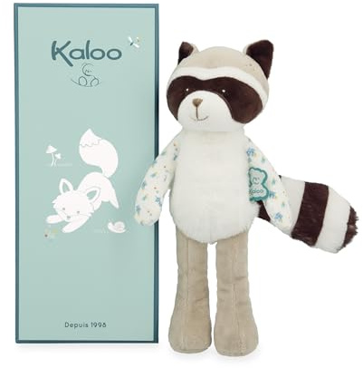 KALOO Fripons Pantin Gaston Raccoon Peluche e Giocattolo Morbido per Bambini Ideale per La Nascita Grigio 25cm Dalla Nascita K205002, Gaston Il Procione