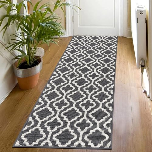SHACOS Halkfri korridormatta grå 60 x 180 cm köksmatta främre diskbänk tvättbar löpare löpare lång entrématta för hall, kök, entré, tvättstuga