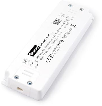 illuburg Transformador LED 12V 40W Extraplano Sin Parpadeo para GU4 GU5,3 Tiras LED Muebles Montaje Oculto Alimentador Fuente de Alimentación