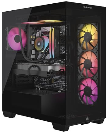 Corsair Vengeance i7500 Gaming PC – Liquid Cooled Intel Core i9-14900KF CPU – NVIDIA GeForce RTX 5080 GPU – 32GB Vengeance RGB DDR5 Memory – 2TB M.2 SSD – Black
