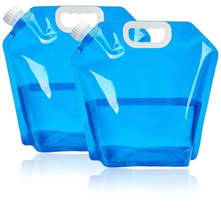 AYNKH 2Pcs Récipient à Eau Pliable 5L 10L Sac à Eau Pliable pour Le Camping, la Randonnée, Le Barbecue et Le Pique-Nique