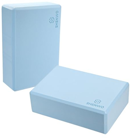 SYF-UN Yoga Block 2Pack Durable EVA Foam Blocks with Non-Slip Surface - Lightweight, Portable, and Ideal for Improving Flexibility, Balance & Alignment (Blue)