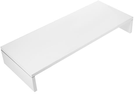 VERDANVERSE Support Écran Ordinateur Blanc Multifonction Rehausseur Bureau Stable et Épais pour Moniteur PC Portable et Tv Gain de Place pour Maison et Bureau