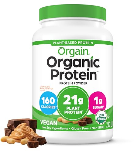 Orgain - Beurre de cacahuètes au chocolat à base de plantes et de protéines - 2.03 livres