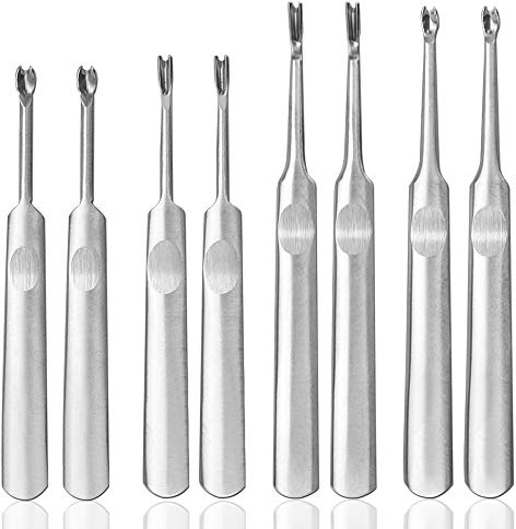 CODIRATO 8 PCS Herramienta de Cuero de Acero Inoxidable Biseladora para Bordes de Cuero Herramienta de Manualidades Ranuradora para Tallado de Cuero Artesanía Costura Manualidades (95U/95V/115V/115U)