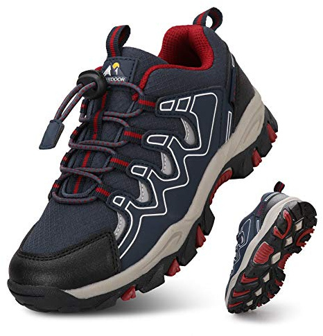 UOVO Baskets garçons Chaussures de randonnée Baskets Enfants Chaussures de Trekking Chaussures de Sport de Plein air Chaussures de Course Bleu Taille 29