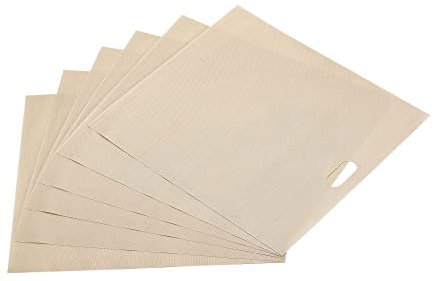 sourcing map Antiadherente 170x190mm Tostadora Bolsas Lavable PTFE Calor Resistente Bolsas para Parrilla Microondas Horno 6 Piezas