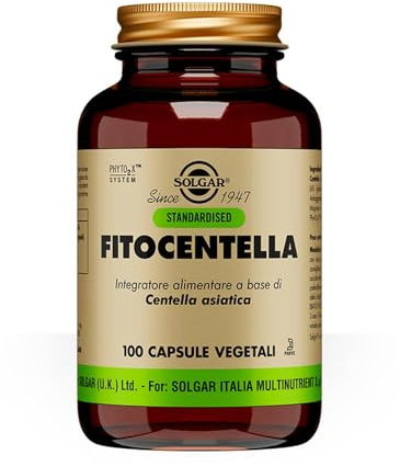 Solgar FITOCENTELLA, 100 capsule vegetali – Centella asiatica – microcircolo, gambe leggere e memoria