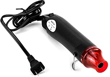 QWORK Mini Heat Gun, 300W Portable Hot Air Tool for Crafts, Epoxy Resin, Shrink Tubing & DIY, with Stand 110V