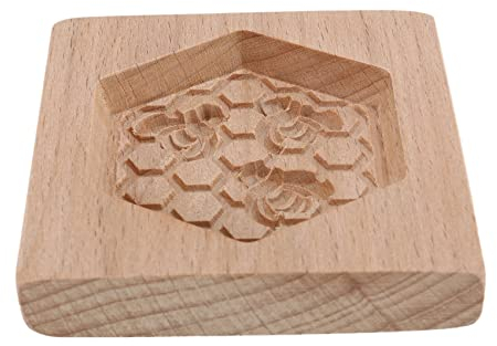 Doumneou - Molde para moldes de mantequilla, cortador de madera, cortador de molde de especias (abeja)