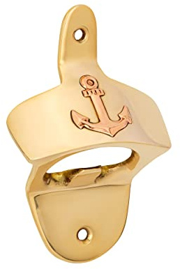 NKlaus Maritime Bottle Opener Wall Mounted Brass Solid Gold Wall Bottle Opener 1155