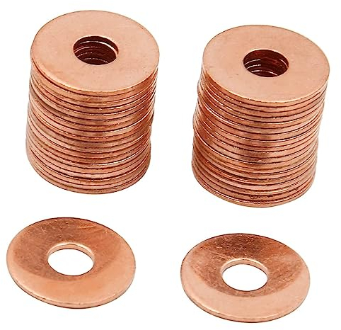 Lot de 40 rondelles plates en cuivre M6 (M6 x 18 x 1 mm)