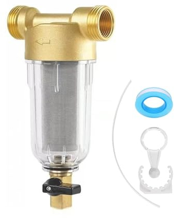 TAOZHUGONG Förfilter vattenfilter, spinn ner sediment vattenfilter, vattenfilter, återanvändbart, sediment förfilter, fontän vattenslang (3/4 tum)