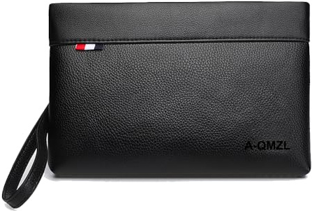 Bolso Hombre Bolso de Mano para Hombre Bolso de Muñeca Nuevo Bolso para Hombre Elegante de PU Piel con Ranura Gran Capacidad Billetera para hombre con correa muñeca para trabajo, viajes, casual
