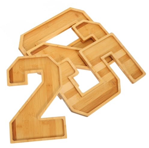 STOBAZA 2025 Charcuterie-Brett Mit 2025 Charcuterie-Buchstaben Aus Holz Ausfüllbare Zahlenboxen Für Charcuterie-Buchstaben Tabletts Für Partygeschenke Süßigkeiten-Kuchenbox