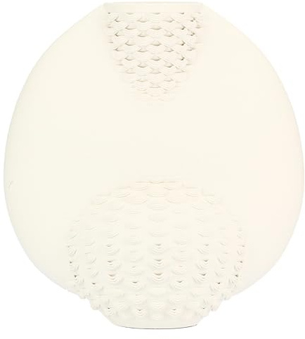 Rituali Domestici - Vaso Deco Sfera Bianco in porcellana, 21x12cm, profondità 36cm, collezione Amaglia