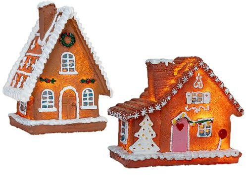 MINGZHE 2 Pièces Maison en Pain D'épice de Noël, Pot à Biscuits en Pain D'épice Décorations de Noël en Pain D'épice Kits de Décoration de Dessert de Fête de Noël