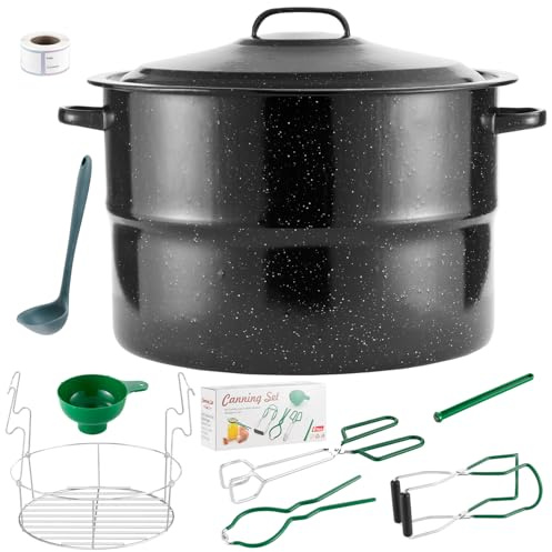 Canning Pot, 21.5QT Water Bath Canning Pot with Rack and Lid, Stainless Steel Canning Rack, Canning Starter Kit for Beginner, for Home, by Kendane.