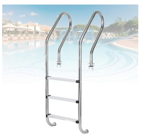 Échelle de Piscine, escalier de Piscine creusée en Acier Inoxydable, avec pédales antidérapantes, pour Salle de Natation et Piscine creusée, capacité de Charge 250 kg (3 marches)