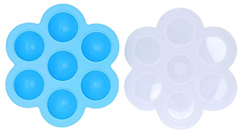 Conteneur de stockage d'aliments en silicone Flexible Moule d'aliments pour bébé durable avec couvercle pour la cuisson Gelling Sky Bleu 21x5cm